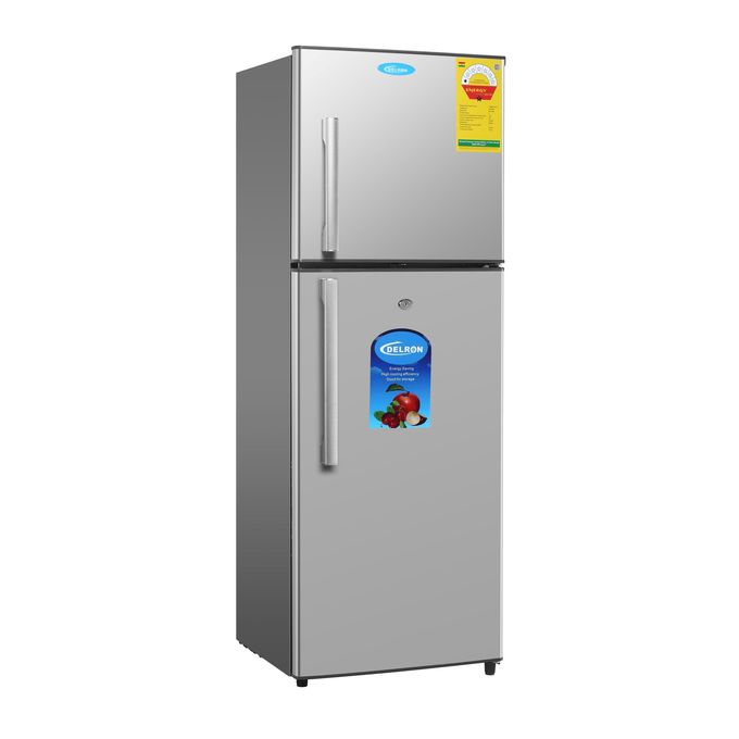 Delron DRF - 170 Double Door Refrigerator - 170 Litres - Silver available at Easy Shopen Ghana