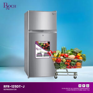 ROCH FRIDGE/FREEZER (RFR-125DT-J) 102L available at Easy Shopen Ghana