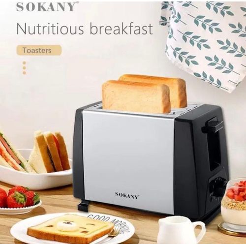 Sokany 2-Slice Bread Toaster – 700W Adjustable Browning Control Stainless Steel - Black and Silver available at Easy Shopen …