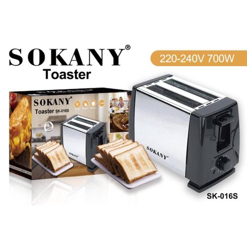 Sokany 2-Slice Bread Toaster – 700W Adjustable Browning Control Stainless Steel - Black and Silver available at Easy Shopen …