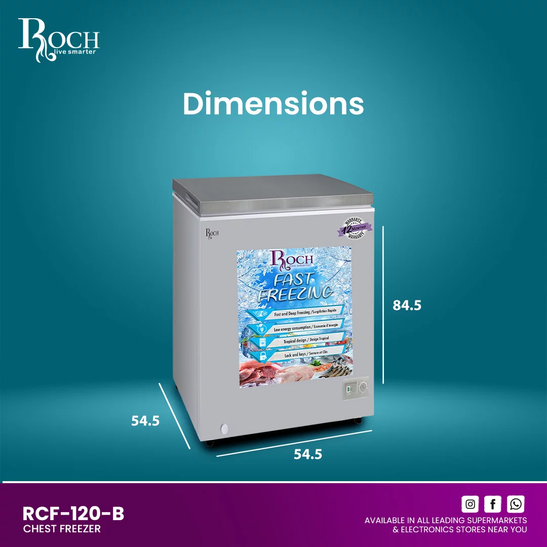 ROCH Chest Freezer 100 L (RCF-120-B)