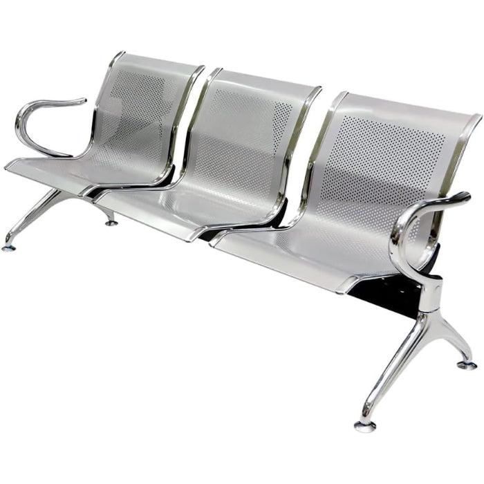 3-seat stainless-steel waiting chair