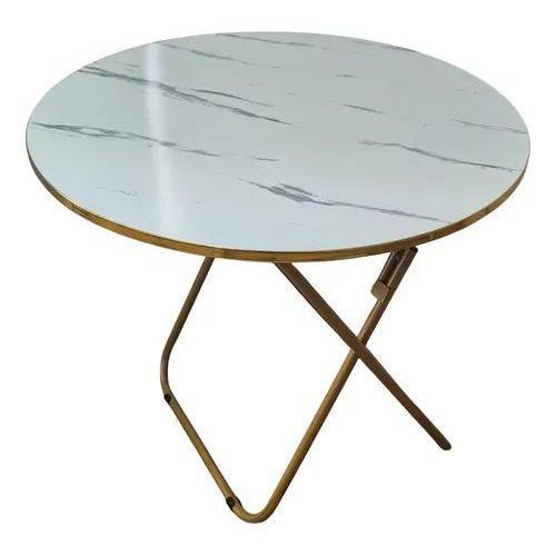 70cm Foldable Round Dining Study Table- White/Gold/Black available at Easy Shopen Ghana